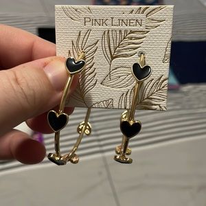 NWT heart hoop earrings